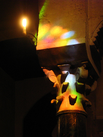 Light Through Stain Glass on a Column